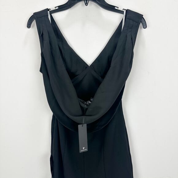 Lulus Perfection Bound Black Sleeveless Cowl Back Mini Dress Party Medium NWT - Picture 9 of 11